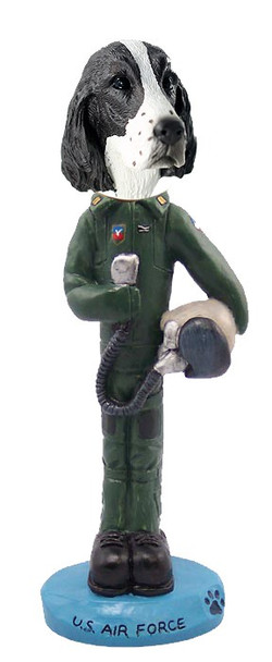 Liver Springer Spaniel U S Air Force Doogie Collectible Dog Figurine