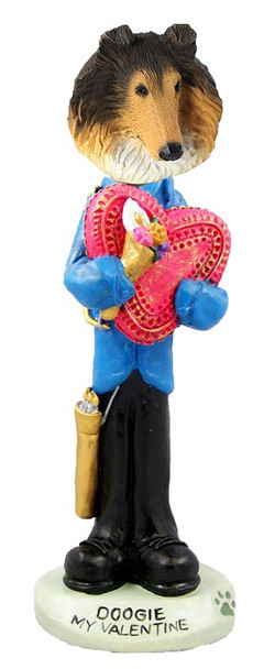 Sable Collie Valentine Doogie Collectible Dog Figurine