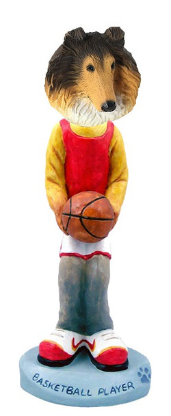 Sable Collie Basketball Doogie Collectible Dog Figurine