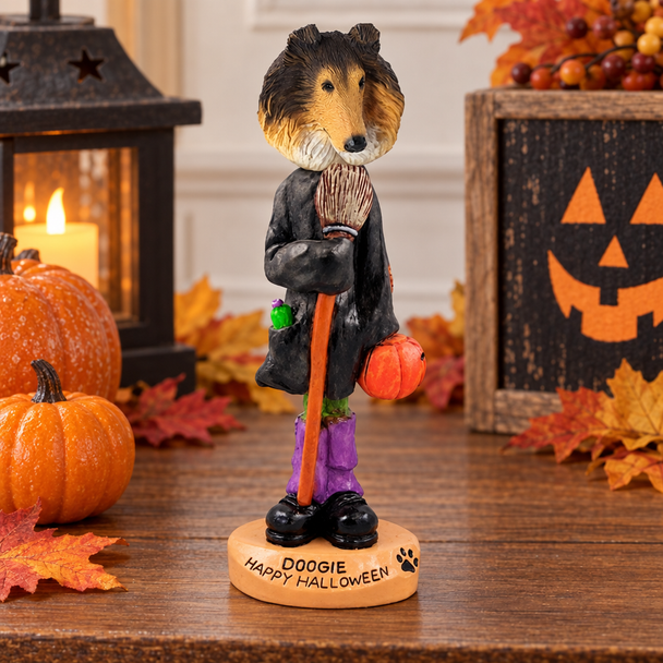 Sable Collie Happy Halloween Doogie Collectible Dog Figurine