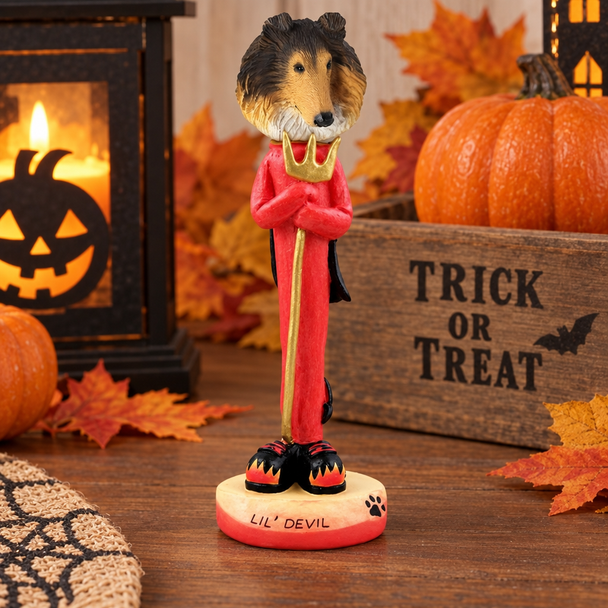 Sable Collie Lil Devil Doogie Collectible Dog Figurine