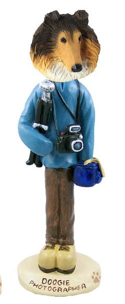 Sable Collie Photographer Doogie Collectible Dog Figurine