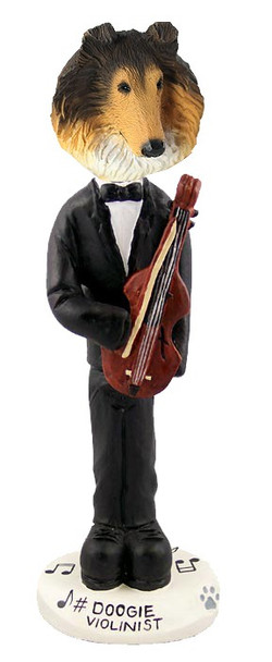Sable Collie Violinist Doogie Collectible Dog Figurine