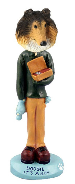 Sable Collie It's a Boy Doogie Collectible Dog Figurine