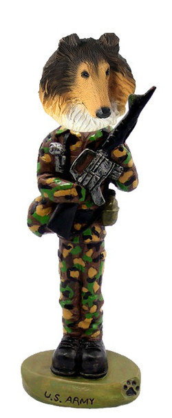 Sable Collie U S Army Doogie Collectible Dog Figurine