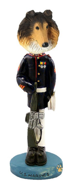 Sable Collie U S Marines Doogie Collectible Dog Figurine