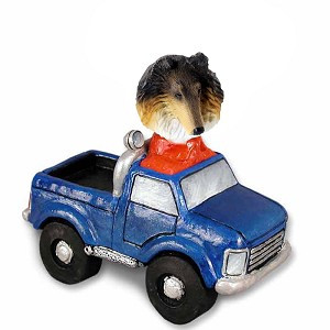 Tricolor Collie Pickup Doogie Collectible Dog Figurine