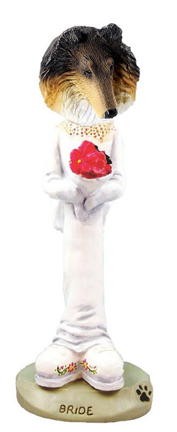 Tricolor Collie Bride Doogie Collectible Dog Figurine