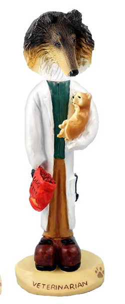 Tricolor Collie Veterinarian Doogie Collectible Dog Figurine
