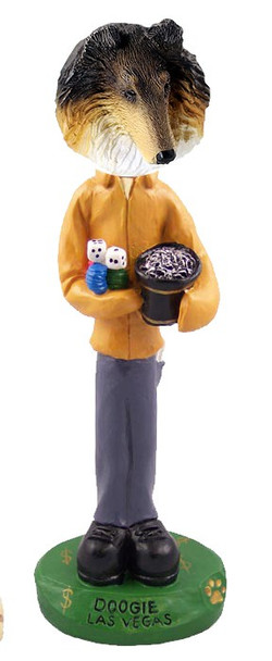 Tricolor Collie Las Vegas Doogie Collectible Dog Figurine