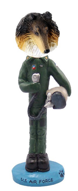 Tricolor Collie U S Air Force Doogie Collectible Dog Figurine