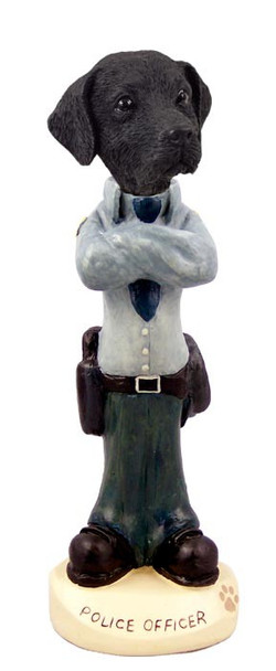Black Labrador Retriever Police Doogie Collectible Dog Figurine