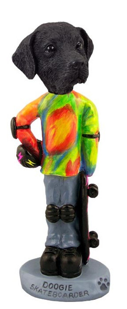 Black Labrador Retriever Skateboarder Doogie Collectible Dog Figurine