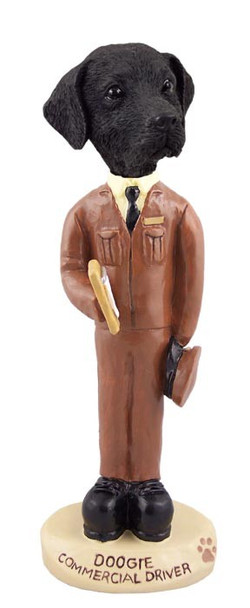 Black Labrador Retriever Commercial Driver Doogie Collectible Dog Figurine