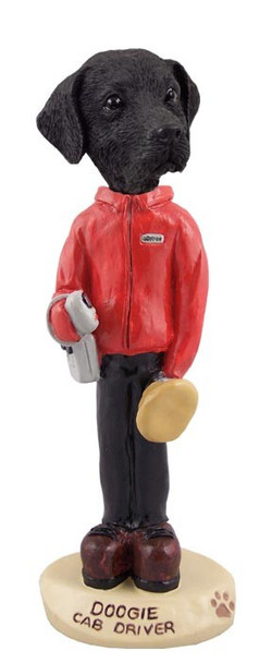 Black Labrador Retriever Cab Driver Doogie Collectible Dog Figurine