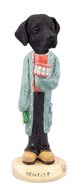 Black Labrador Retriever Dentist Doogie Collectible Dog Figurine
