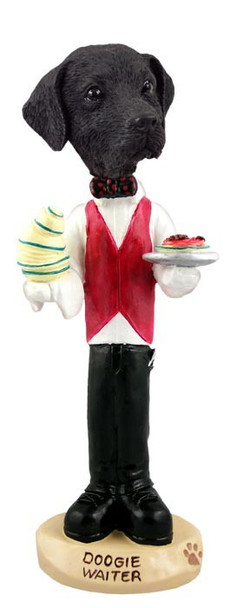 Black Labrador Retriever Waiter Doogie Collectible Dog Figurine