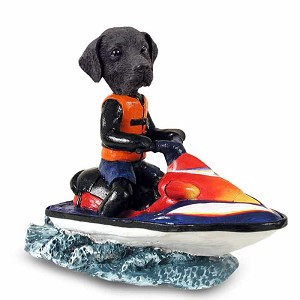 Black Labrador Retriever Jet Ski Doogie Collectible Dog Figurine