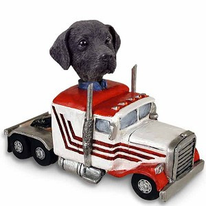 Black Labrador Retriever Truck Tractor Doogie Collectible Dog Figurine