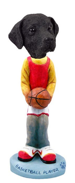 Black Labrador Retriever Basketball Doogie Collectible Dog Figurine