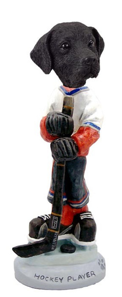 Black Labrador Retriever Hockey Player Doogie Collectible Dog Figurine