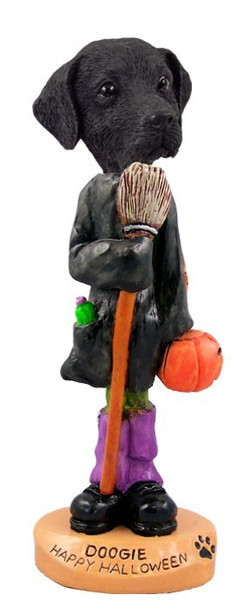 Black Labrador Retriever Happy Halloween Doogie Collectible Dog Figurine