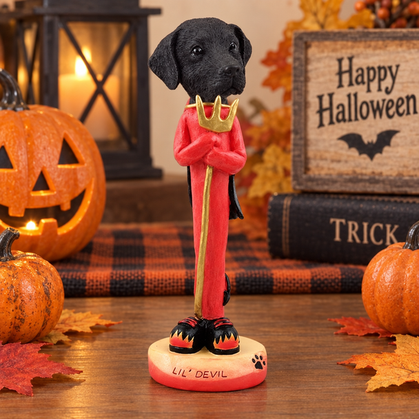 Black Labrador Retriever Lil Devil Doogie Collectible Dog Figurine
