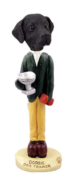 Black Labrador Retriever Trainer Doogie Collectible Dog Figurine