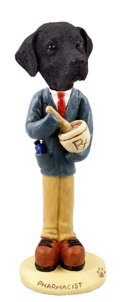 Black Labrador Retriever Pharmacist Doogie Collectible Dog Figurine