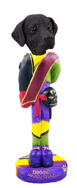 Black Labrador Retriever Mardi Gras Doogie Collectible Dog Figurine
