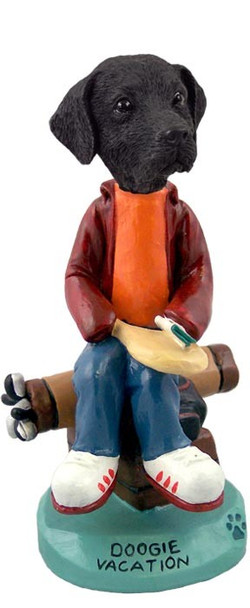 Black Labrador Retriever Vacation Doogie Collectible Dog Figurine