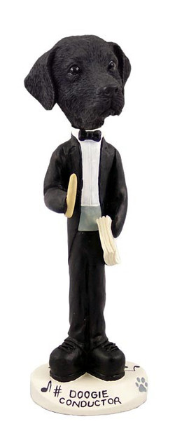 Black Labrador Retriever Conductor Doogie Collectible Dog Figurine