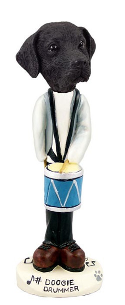 Black Labrador Retriever Drummer Doogie Collectible Dog Figurine