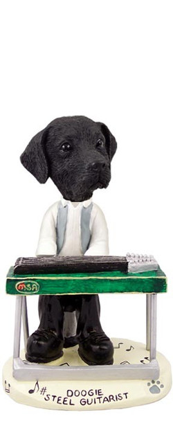 Black Labrador Retriever Steel Guitarist Doogie Collectible Dog Figurine