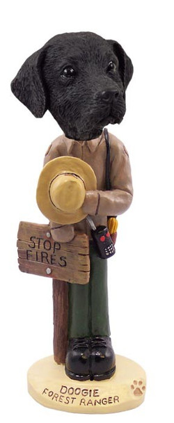 Black Labrador Retriever Forest Ranger Doogie Collectible Dog Figurine