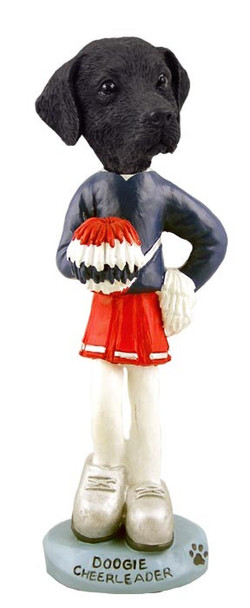 Black Labrador Retriever Female Cheerleader Doogie Collectible Dog Figurine
