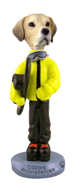 Yellow Labrador Retriever Snowboarder Doogie Collectible Dog Figurine