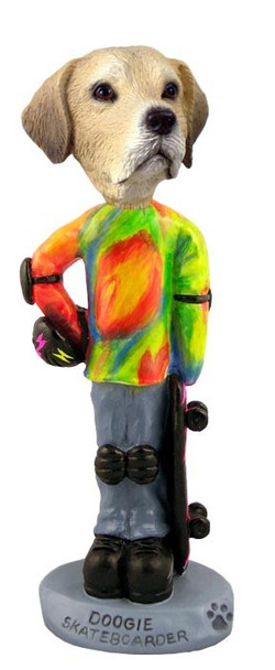 Yellow Labrador Retriever Skateboarder Doogie Collectible Dog Figurine