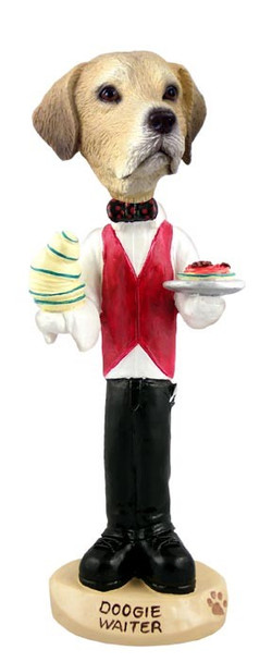 Yellow Labrador Retriever Waiter Doogie Collectible Dog Figurine