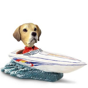 Yellow Labrador Retriever Motorboat Doogie Collectible Dog Figurine