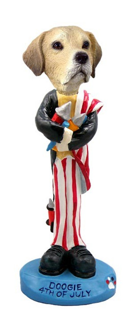 Yellow Labrador Retriever 4th Of July Doogie Collectible Dog Figurine