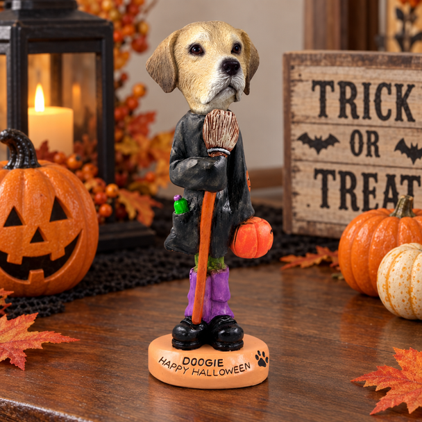 Yellow Labrador Retriever Happy Halloween Doogie Collectible Dog Figurine