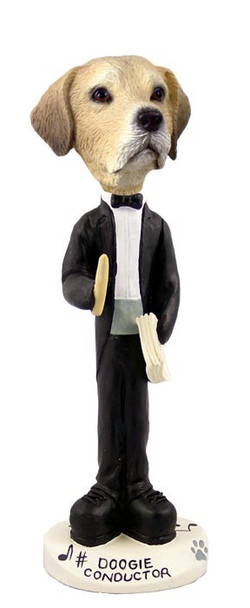 Yellow Labrador Retriever Conductor Doogie Collectible Dog Figurine
