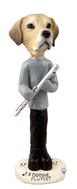Yellow Labrador Retriever Flutist Doogie Collectible Dog Figurine