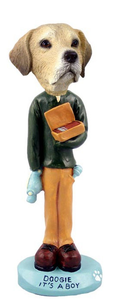 Yellow Labrador Retriever It's a Boy Doogie Collectible Dog Figurine