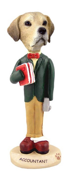Yellow Labrador Retriever Male Accountant Doogie Collectible Dog Figurine