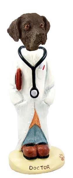Chocolate Labrador Retriever Doctor Doogie Collectible Dog Figurine