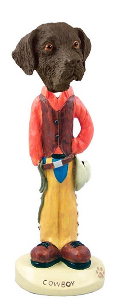 Chocolate Labrador Retriever Cowboy Doogie Collectible Dog Figurine