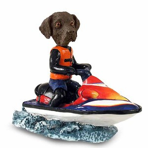 Chocolate Labrador Retriever Jet Ski Doogie Collectible Dog Figurine