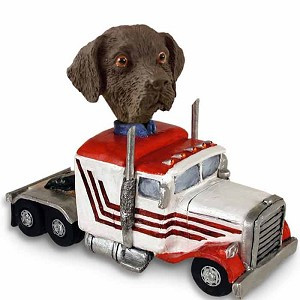 Chocolate Labrador Retriever Truck Tractor Doogie Collectible Dog Figurine